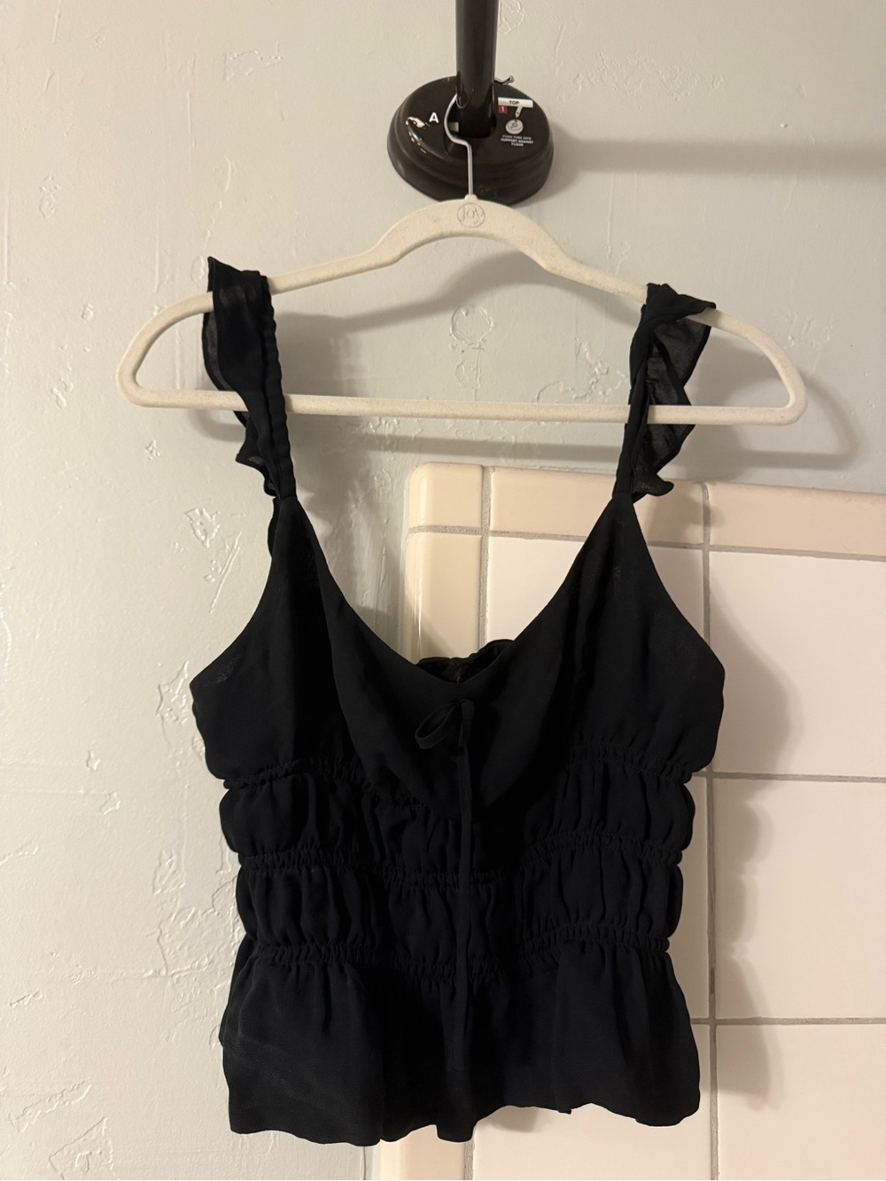 Reformation Women’s Black Ruched Tank Top